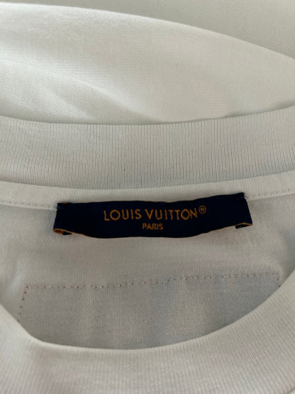 Louis Vuitton White Embossed Logo T-Shirt