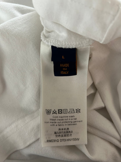 Louis Vuitton White Embossed Logo T-Shirt