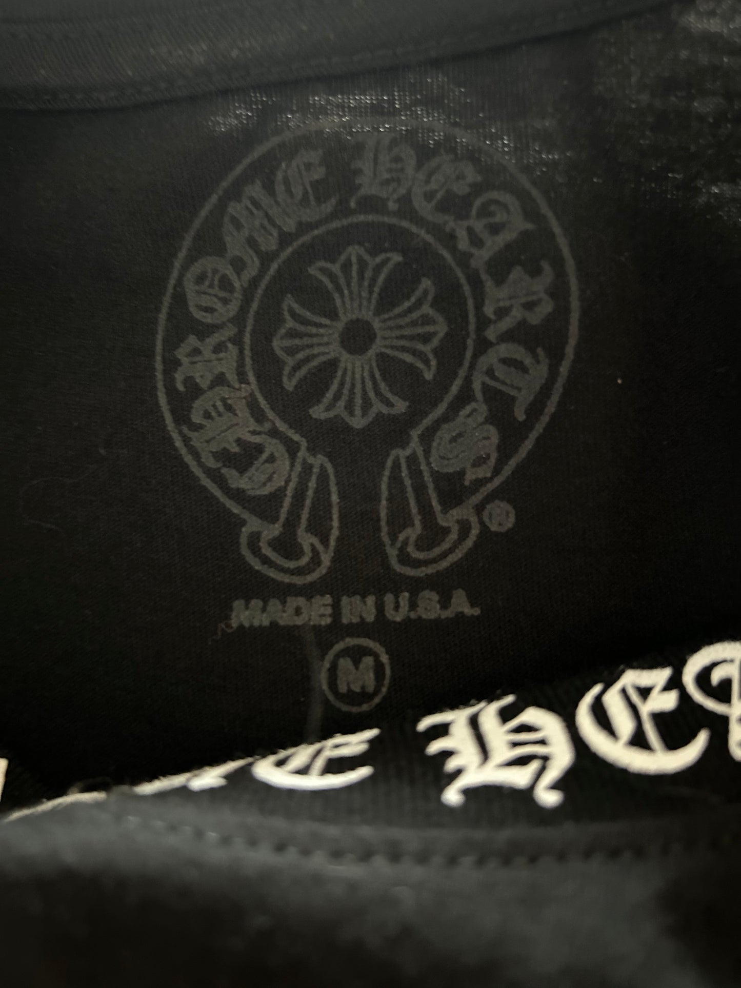 Chrome Hearts Black & White Neck Logo T-Shirt