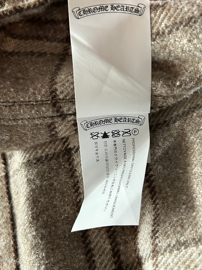 Chrome Hearts Beige Plaid Flannel Jacket