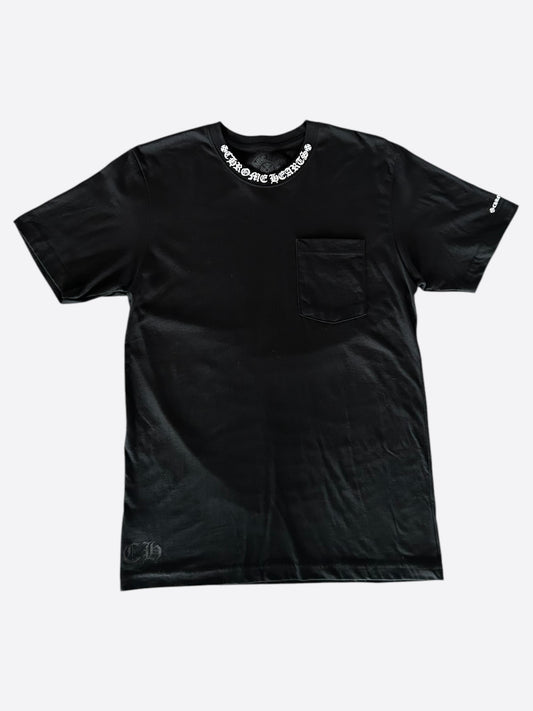 Chrome Hearts Black & White Neck Logo T-Shirt