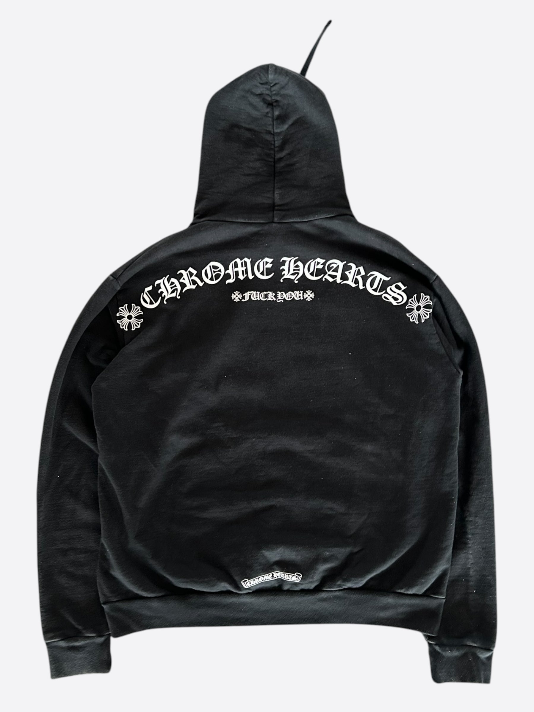 Chrome Hearts Black White T-Bar Logo Hoodie – Savonches
