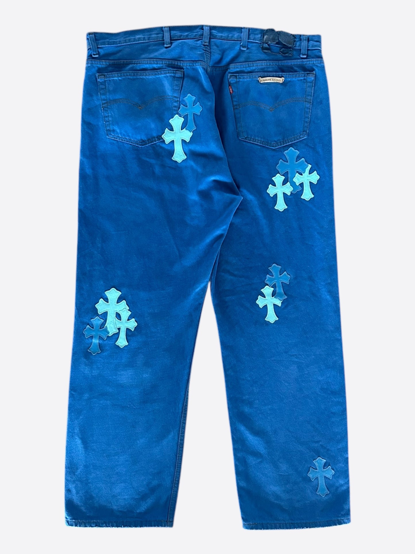 Chrome Hearts Levi's London Exclusive Blue Dyed Cross Patch Jeans