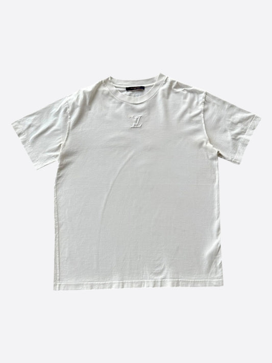 Louis Vuitton White Embossed Logo T-Shirt