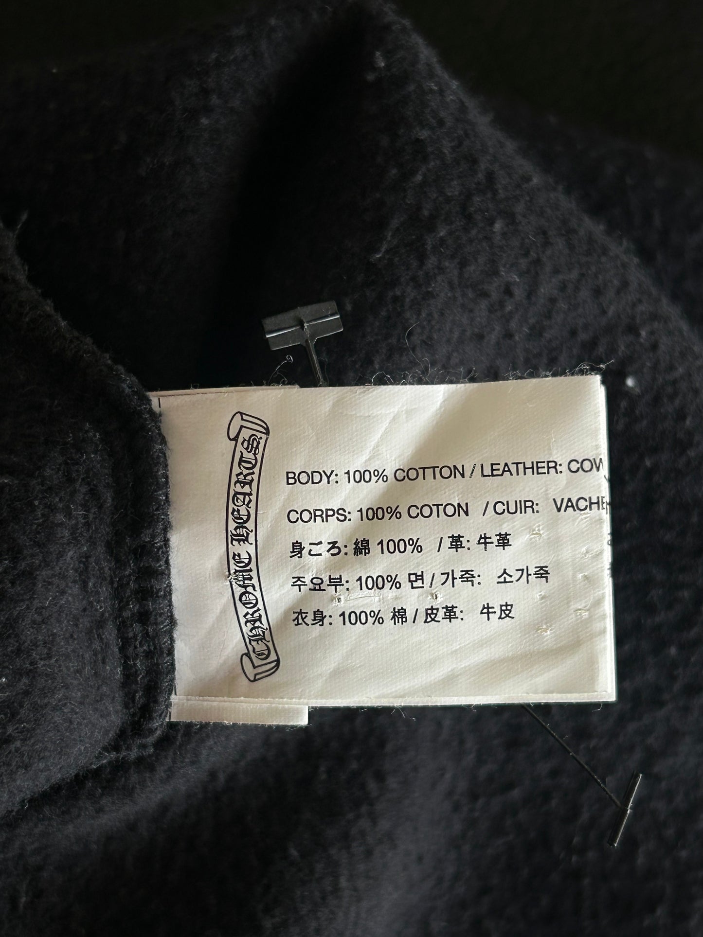 Chrome Hearts Black Leather Triple Cross Sweater