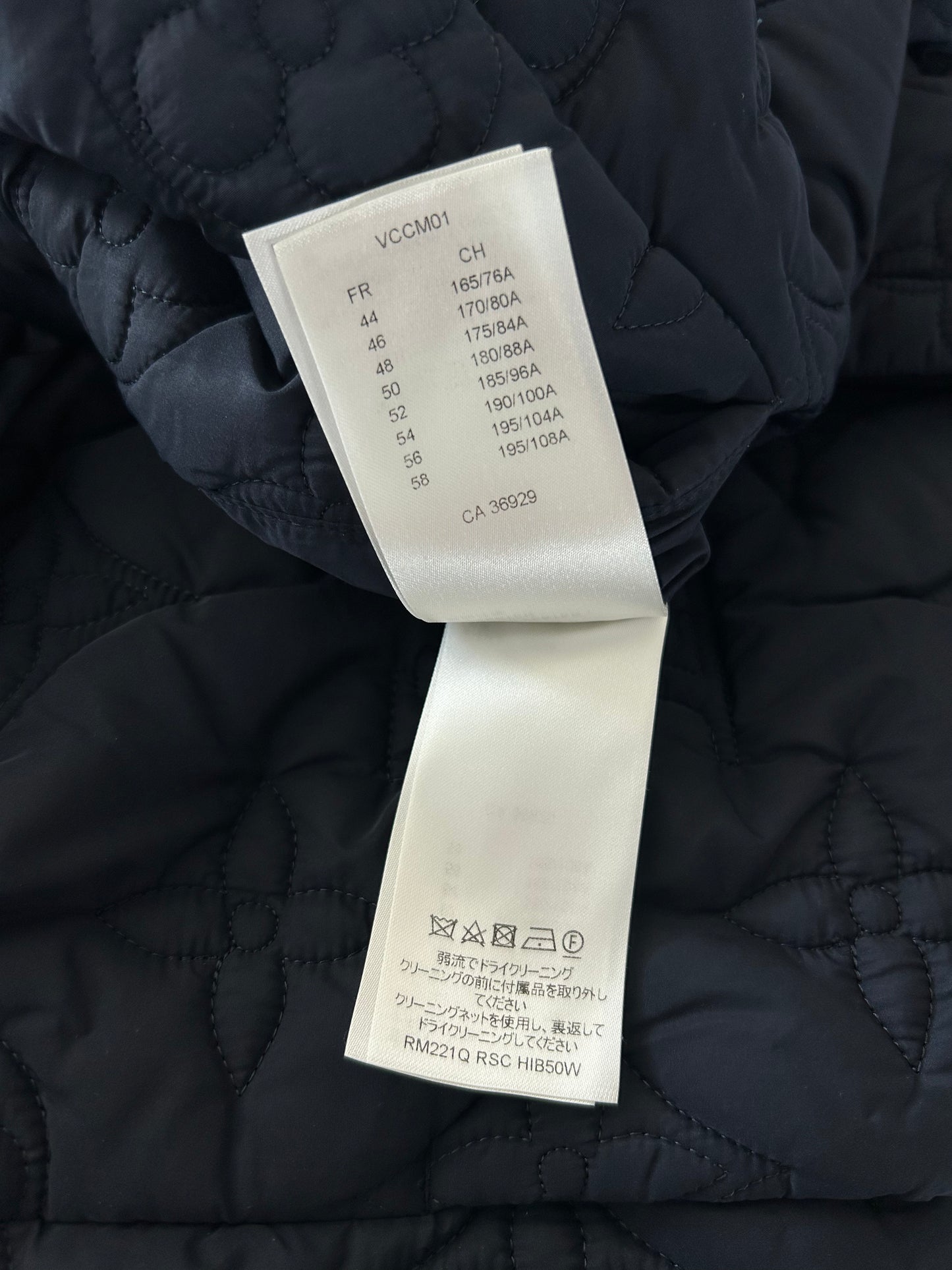 Louis Vuitton Navy Monogram Padded Jacket