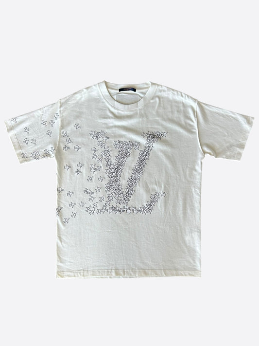 Louis Vuitton White & Black Planes Logo T-Shirt