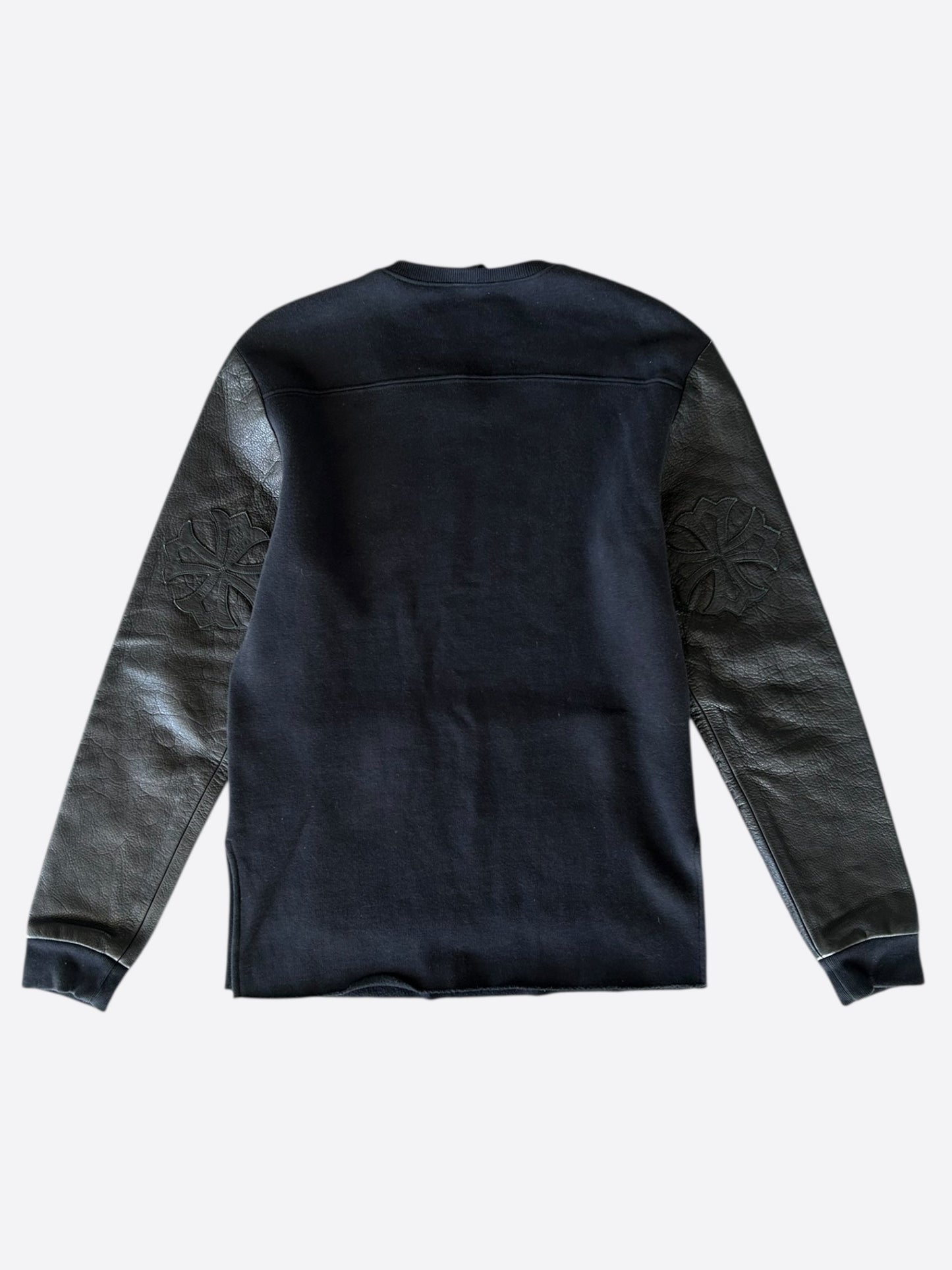 Chrome Hearts Black Leather Triple Cross Sweater