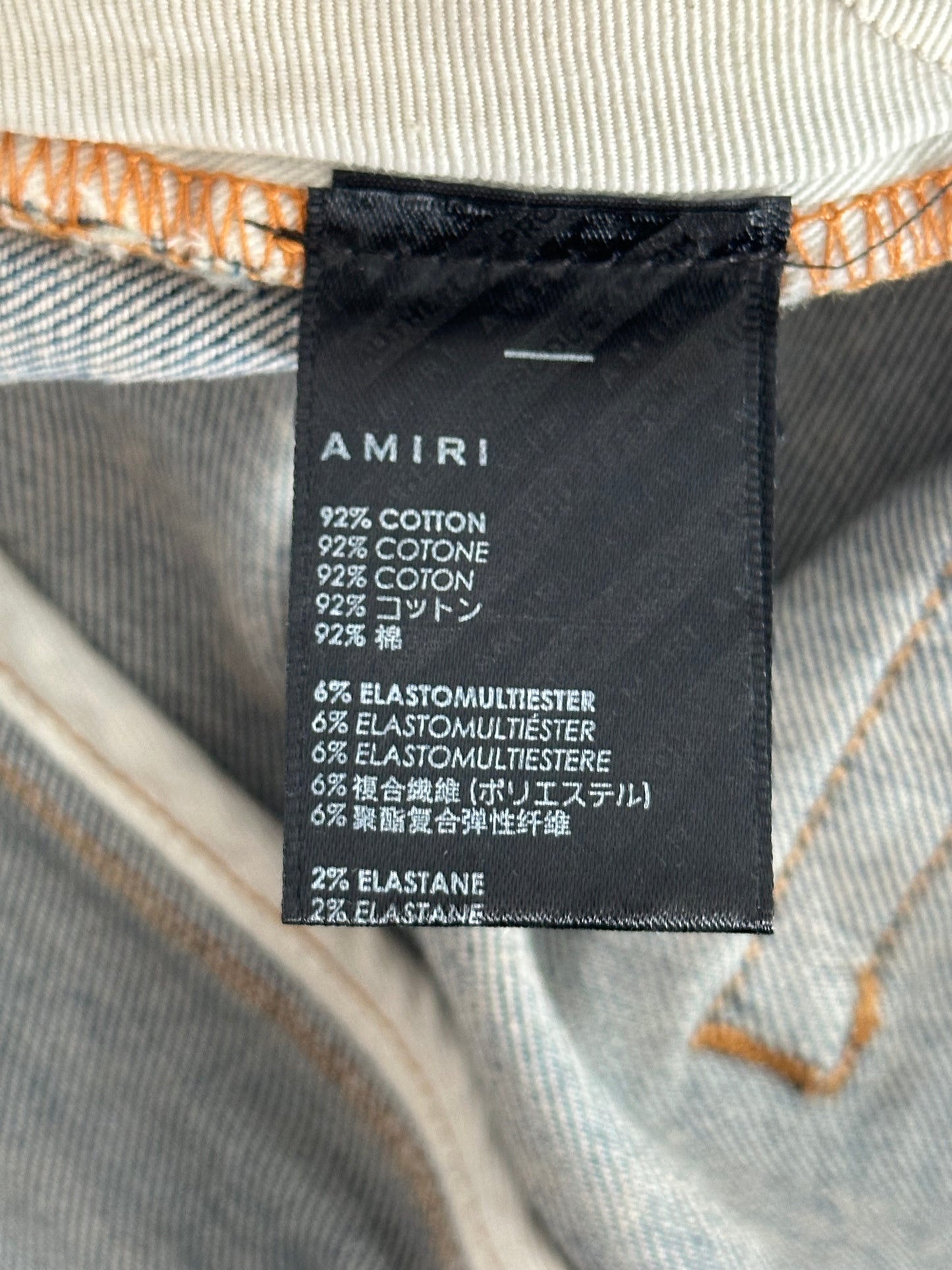 Amiri Clay Indigo Bandana Flame Patch Jeans