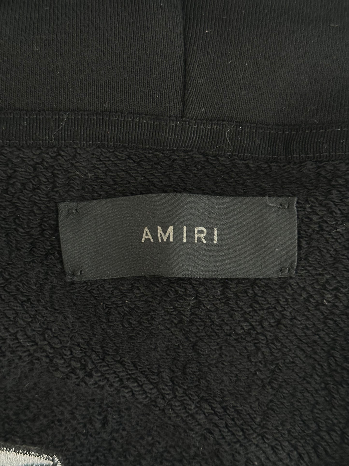Amiri Black & White Embroidered Dragon Logo Zip Up Hoodie