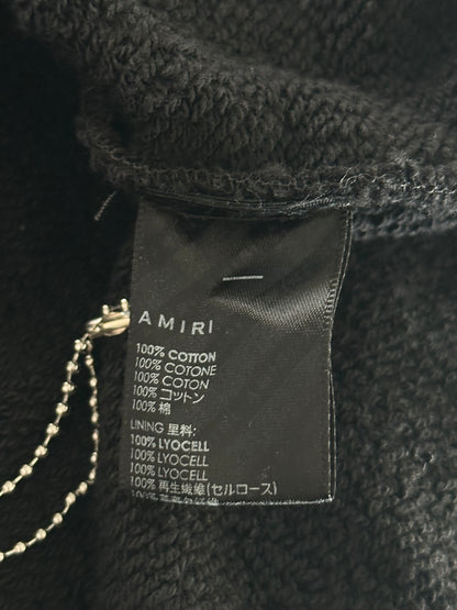 Amiri Black & White Embroidered Dragon Logo Zip Up Hoodie