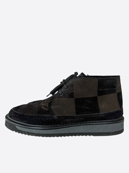 Louis Vuitton Nigo Black & Brown Damier Suede Ankle Boots