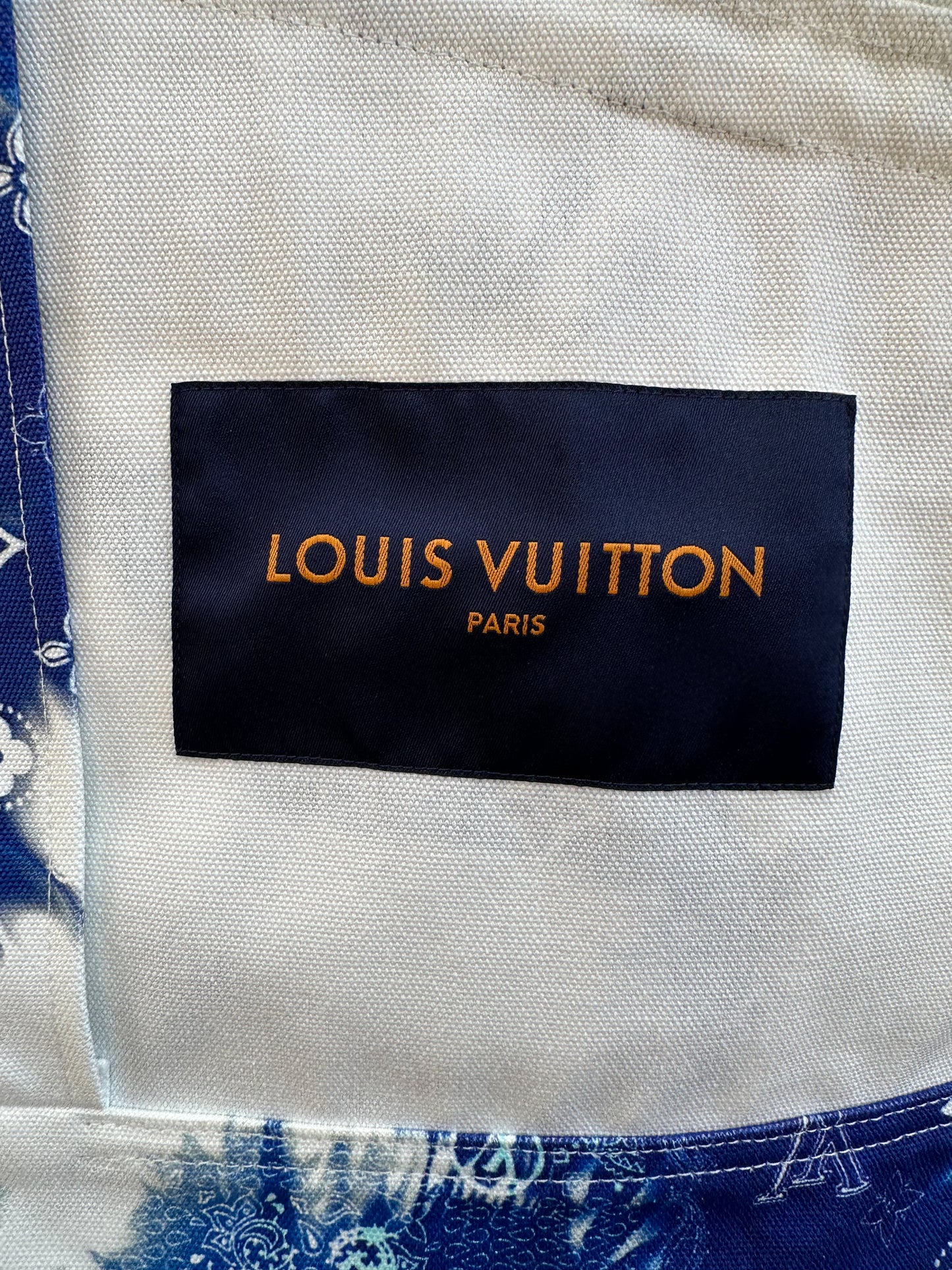 Louis Vuitton Blue Bandana Mixed Leather Jacket