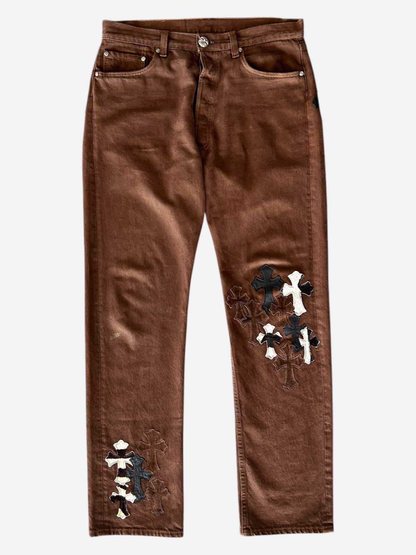 Chrome Hearts Levi's Brown NYFW Cross Patch Jeans