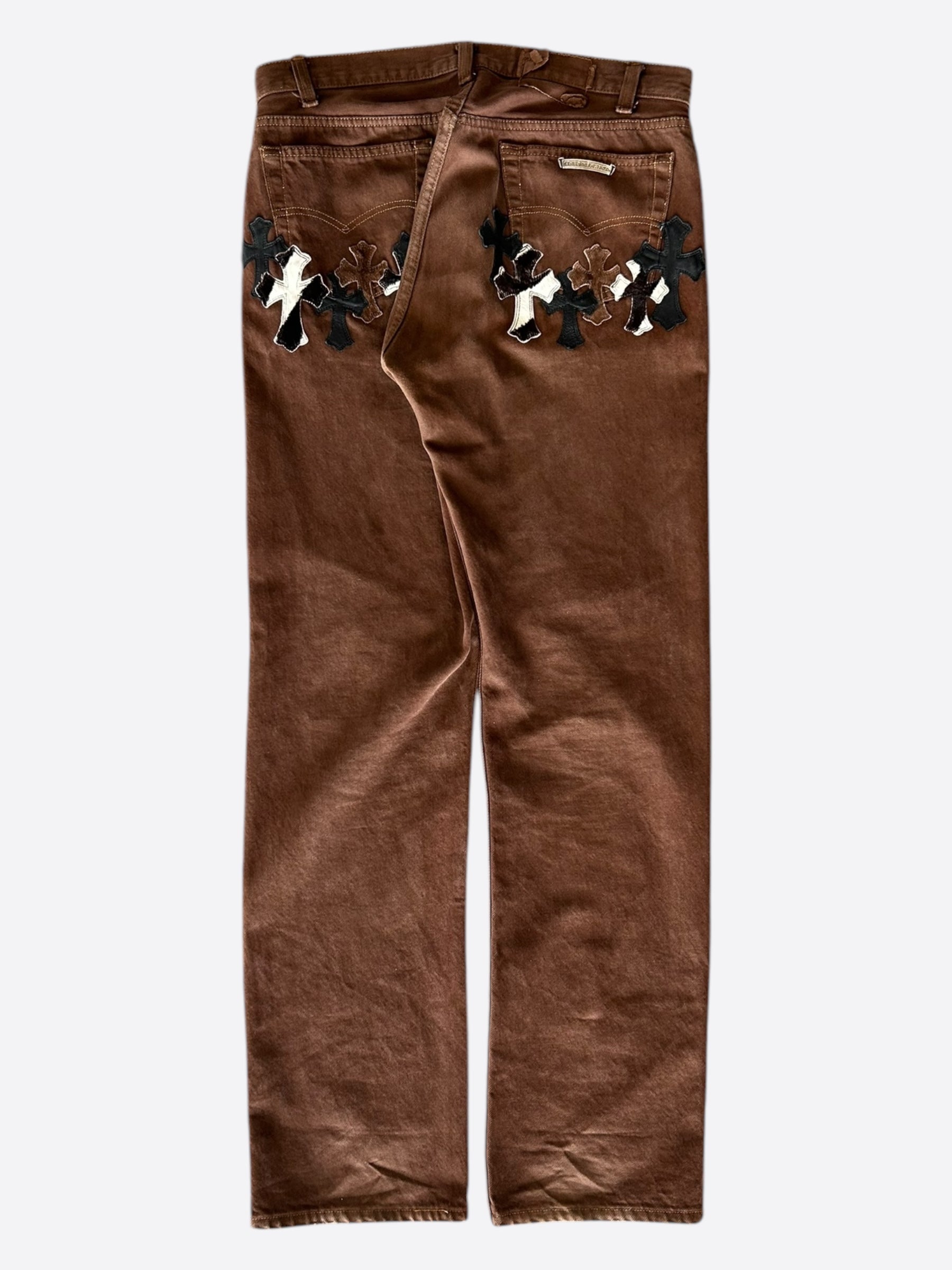 Brown Chrome Hearts hot Inspired Jeans