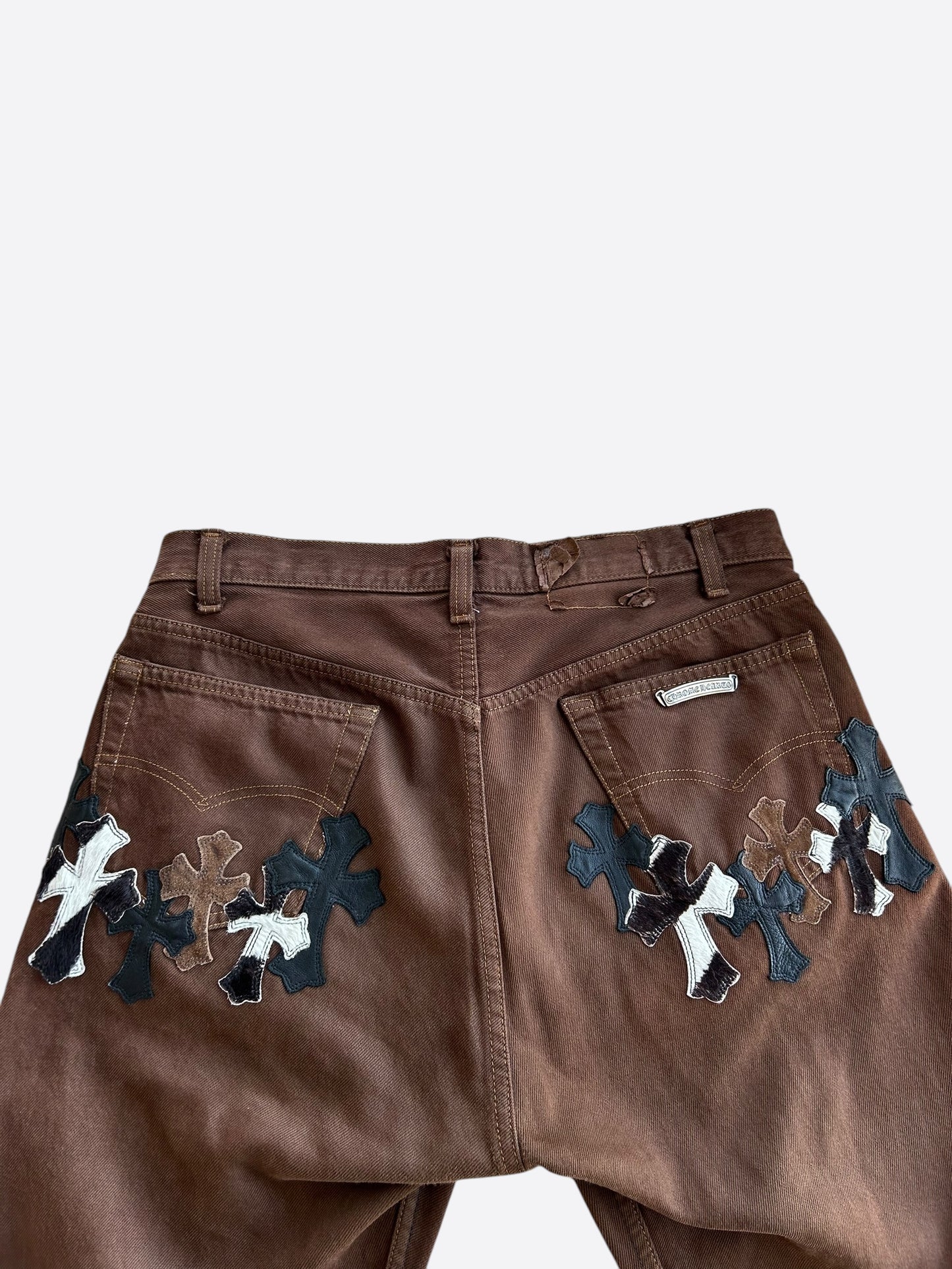 Chrome Hearts Levi's Brown NYFW Cross Patch Jeans