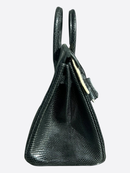 Hermes Black Lizard & Palladium Hardware Birkin 25