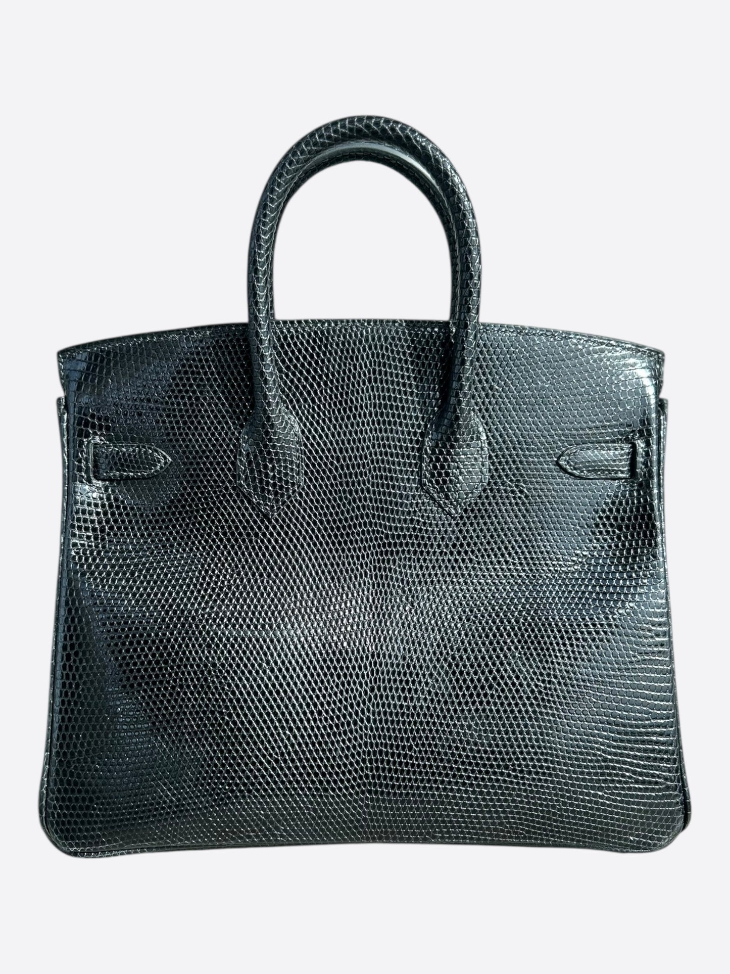 Hermes Black Lizard & Palladium Hardware Birkin 25