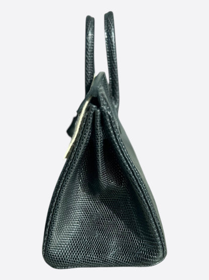 Hermes Black Lizard & Palladium Hardware Birkin 25