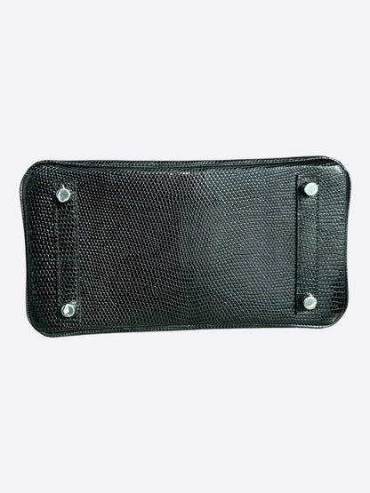Hermes Black Lizard & Palladium Hardware Birkin 25