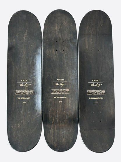 Amiri Wes Lang Black & White The Dream 3 Piece Skate Deck Set