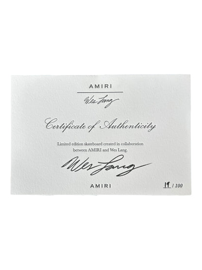 Amiri Wes Lang Black & White Altered Sacrifice Skate Deck