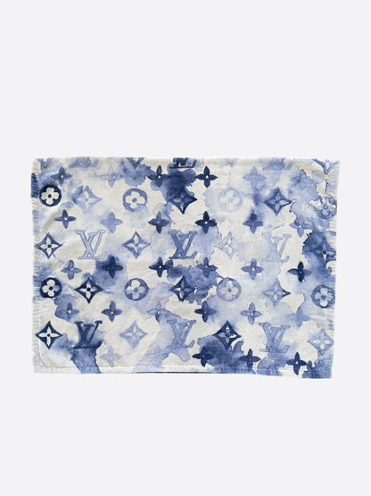 Louis Vuitton Blue & White Watercolor Monogram Towel