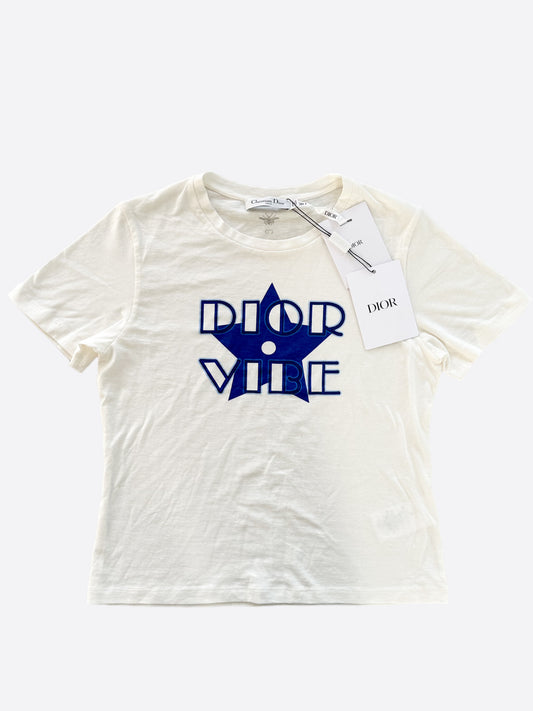 Dior White Dior Vibe Embroidered Women's T-Shirt