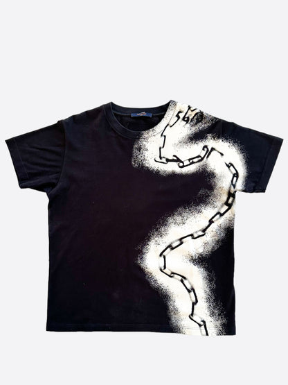 Louis Vuitton Black & White Chain Graphic T-Shirt