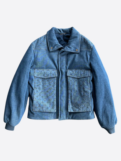 Louis Vuitton Blue Monogram Padded Denim Jacket