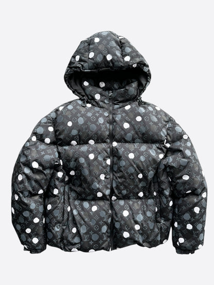 Louis Vuitton Yayoi Kusama Black Polka Dot Monogram Puffer Jacket