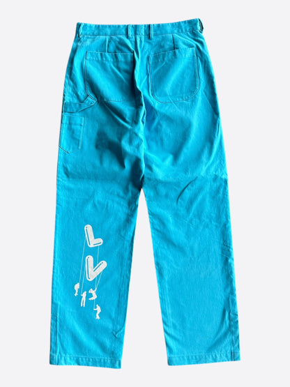 Louis Vuitton Blue & White Floating Men Carpenter Pants