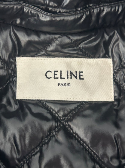 Celine Black & White Hood Logo Wool Jacket