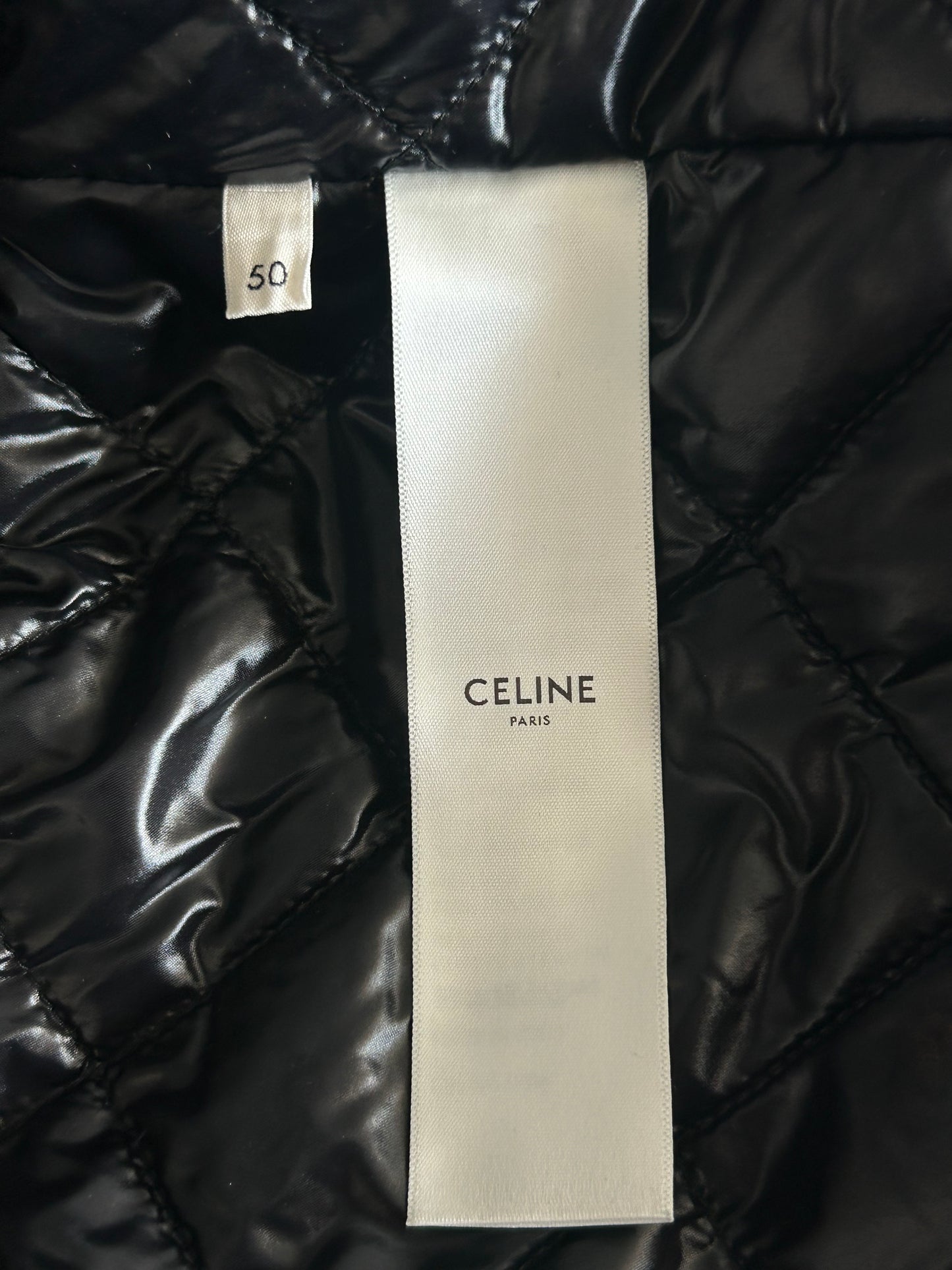 Celine Black & White Hood Logo Wool Jacket