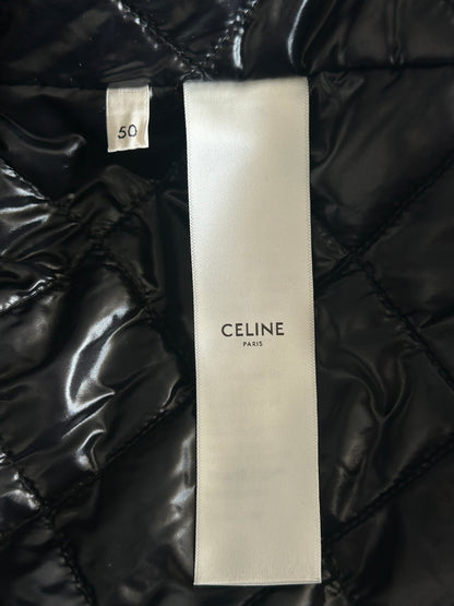 Celine Black & White Hood Logo Wool Jacket