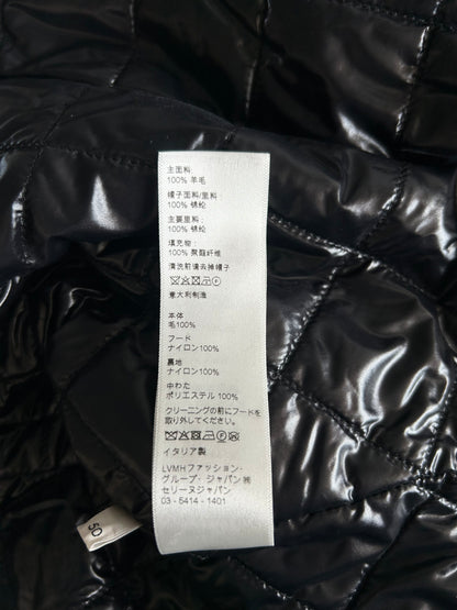 Celine Black & White Hood Logo Wool Jacket