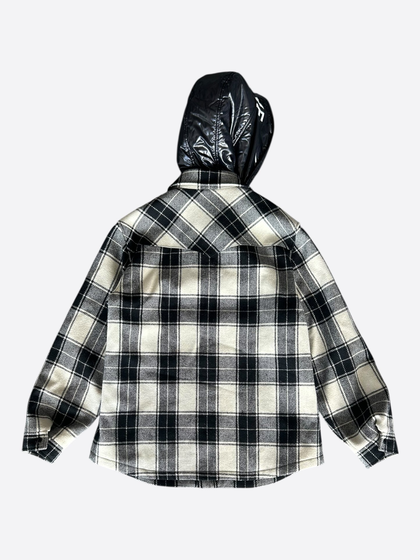 Celine Black & White Hood Logo Wool Jacket