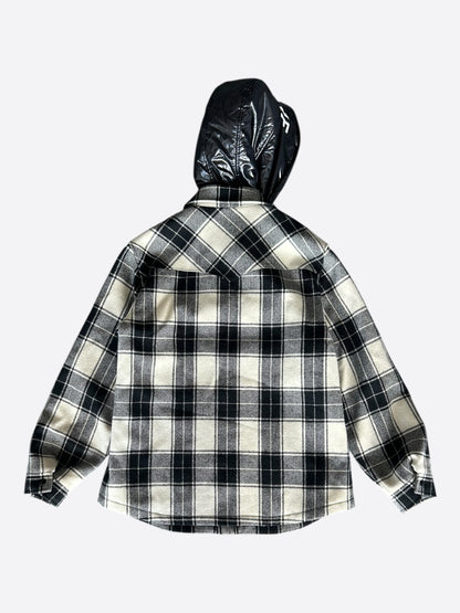 Celine Black & White Hood Logo Wool Jacket