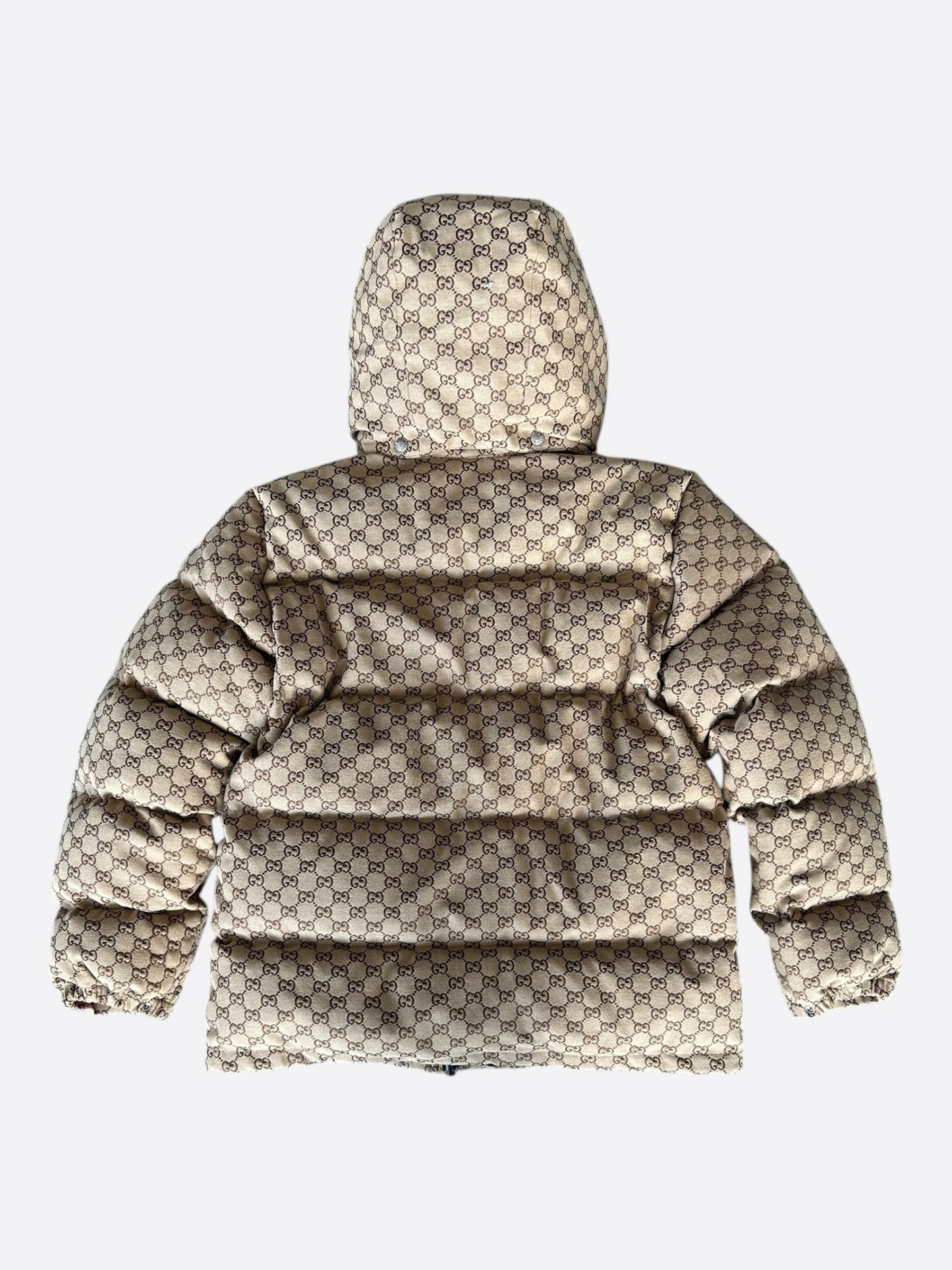 Gucci The North Face Beige GG Monogram Puffer Jacket
