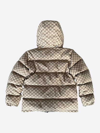 Gucci The North Face Beige GG Monogram Puffer Jacket