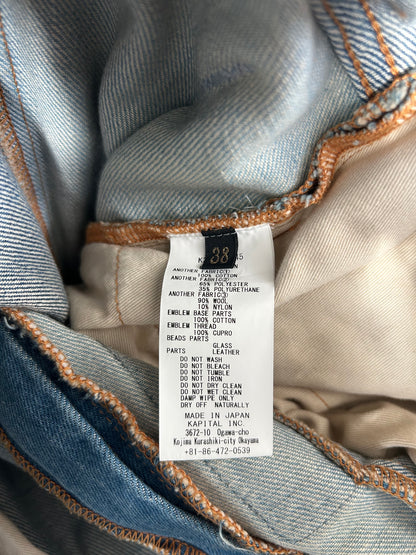 Kapital Blue Beautiful World Patch Flare Jeans