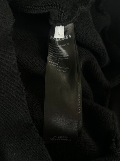 Balenciaga Black & White Darkwave Logo Hoodie