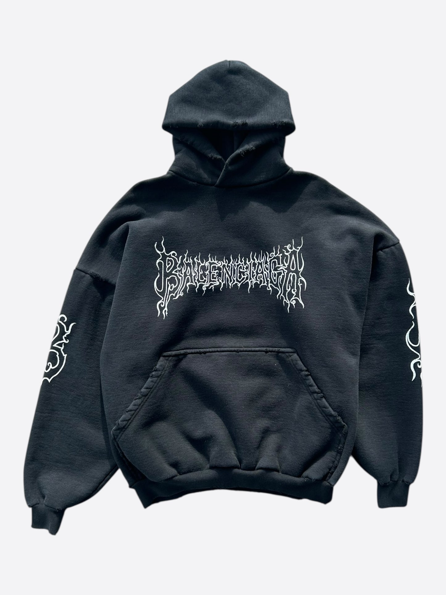 Balenciaga Black & White Darkwave Logo Hoodie