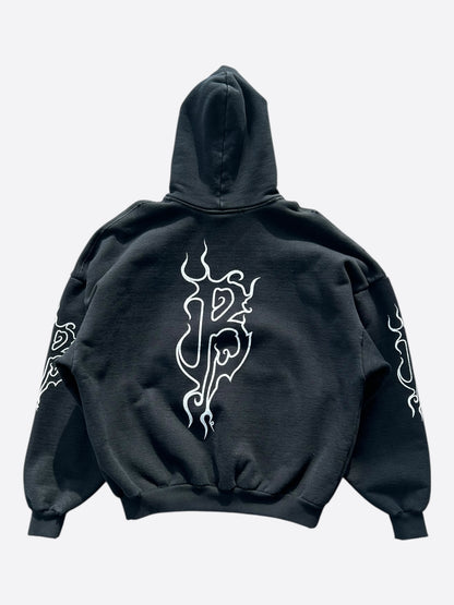 Balenciaga Black & White Darkwave Logo Hoodie