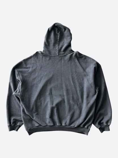 Balenciaga Black & Grey Liquified Logo Hoodie