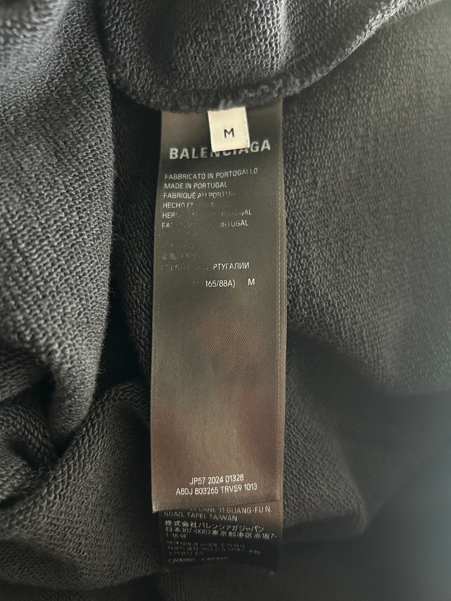 Balenciaga Black & Grey Liquified Logo Hoodie
