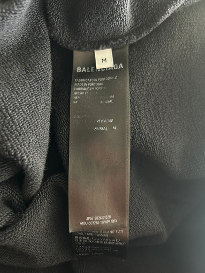 Balenciaga Black & Grey Liquified Logo Hoodie