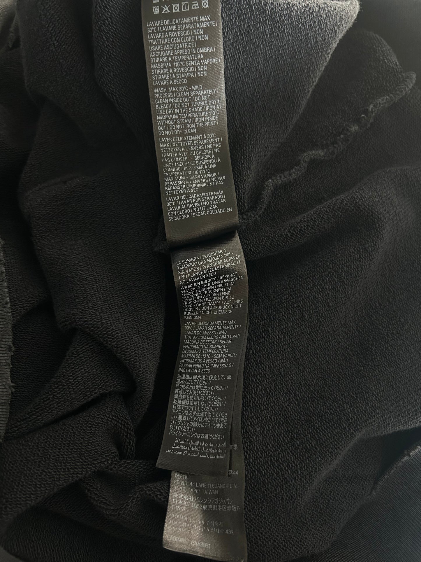 Balenciaga Black & Grey Liquified Logo Hoodie