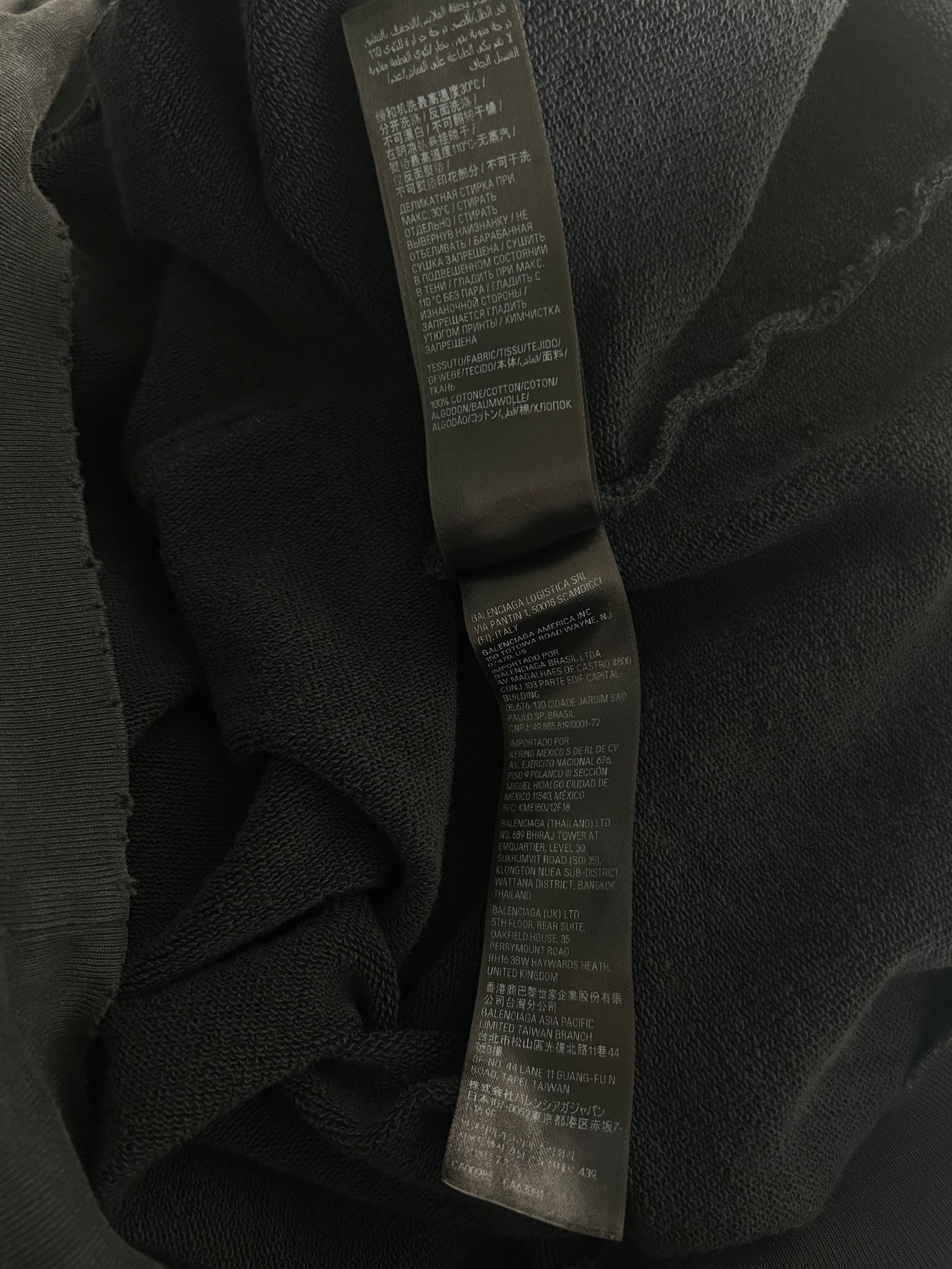 Balenciaga Black & Grey Liquified Logo Hoodie