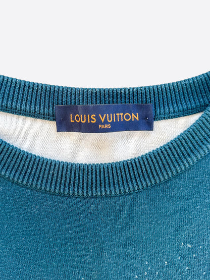 Louis Vuitton Turquoise & White Monogram Gradient Sweater